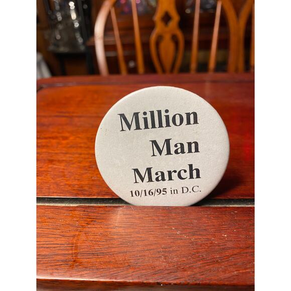 Lot of 2 PinBack Badges Button Lapel Pins Million Man March Black Wax Museum EUC - Picture 4 of 10